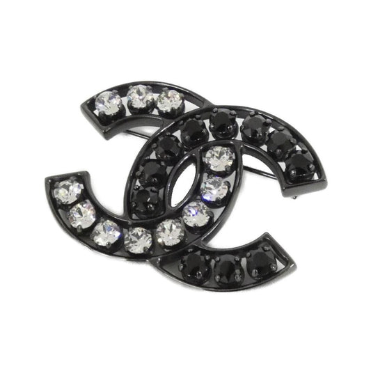 Chanel Black Diamond-Encrusted Brooch