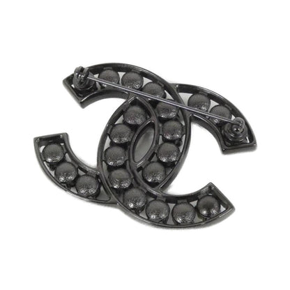 Chanel Black Diamond-Encrusted Brooch — view 2