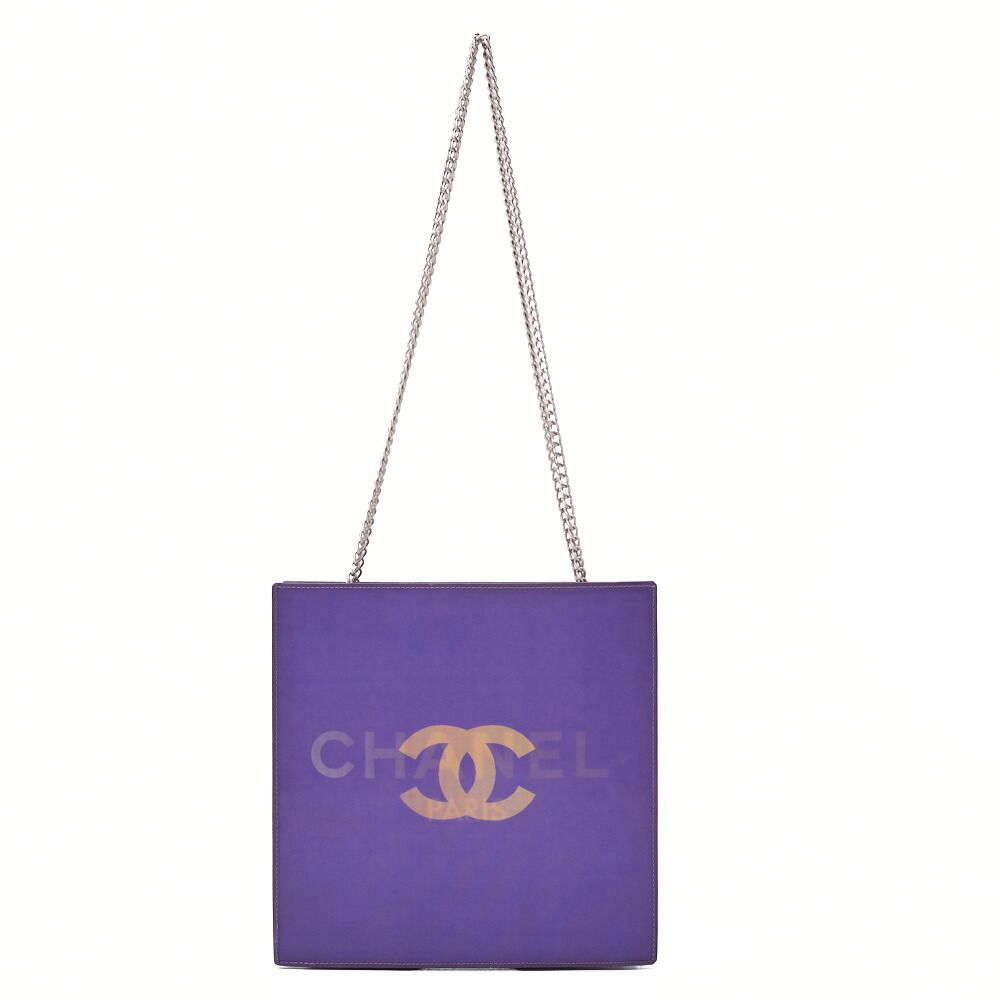 Chanel Shoulder Bag Coco Mark Logo Hologram Purple Silver Hardware Women's Bag