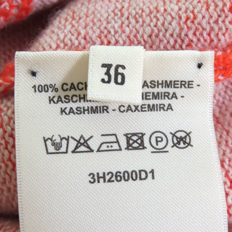 Hermes 2023 3h2600d1 100% Cashmere Circle Logo Part Short Sleeve Knit Top