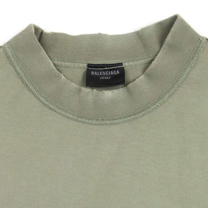 Balenciaga 25ss Medium Fit T-Shirt Inside Out Logo T-Shirt 822441 Tsva2 Green