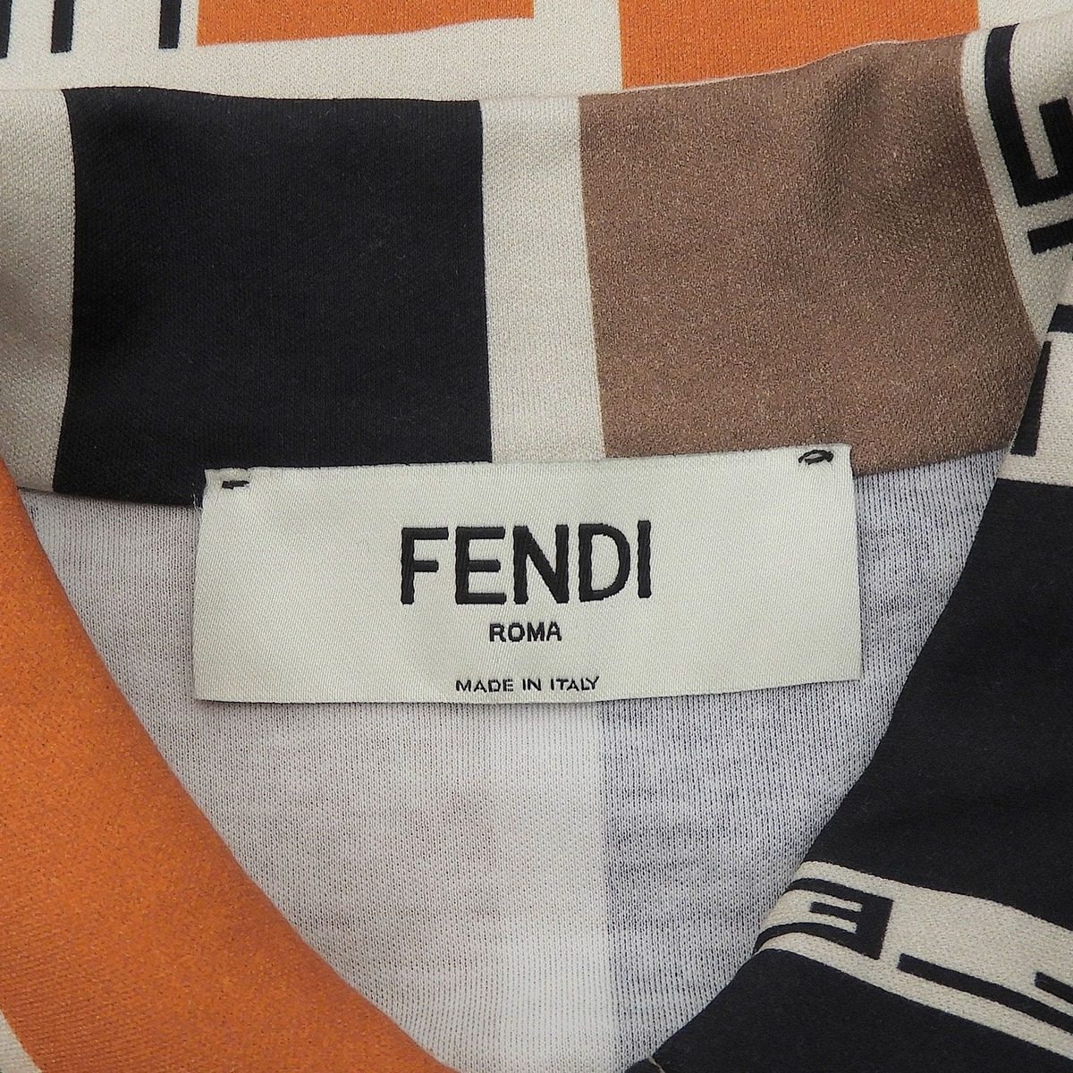 Fendi Made Cotton Fflogo Print Short Sleeve Polo Shirt Multi — view 6
