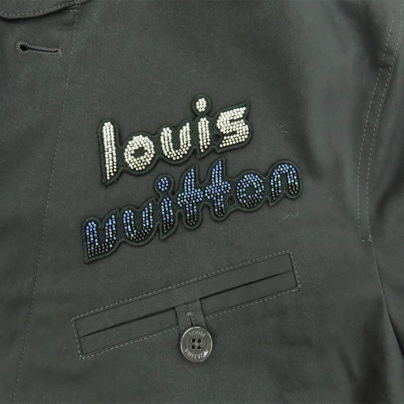 Louis Vuitton Cotton Harrington Jacket 1abxso 46 Black Beaded Outerwear