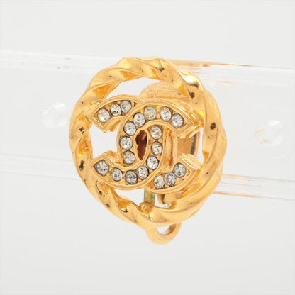 Chanel Coco Mark Earrings (one Side Only) 2137 GP With Rhinestone Gold