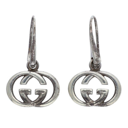 Gucci GG Logo Silver Earrings Men's