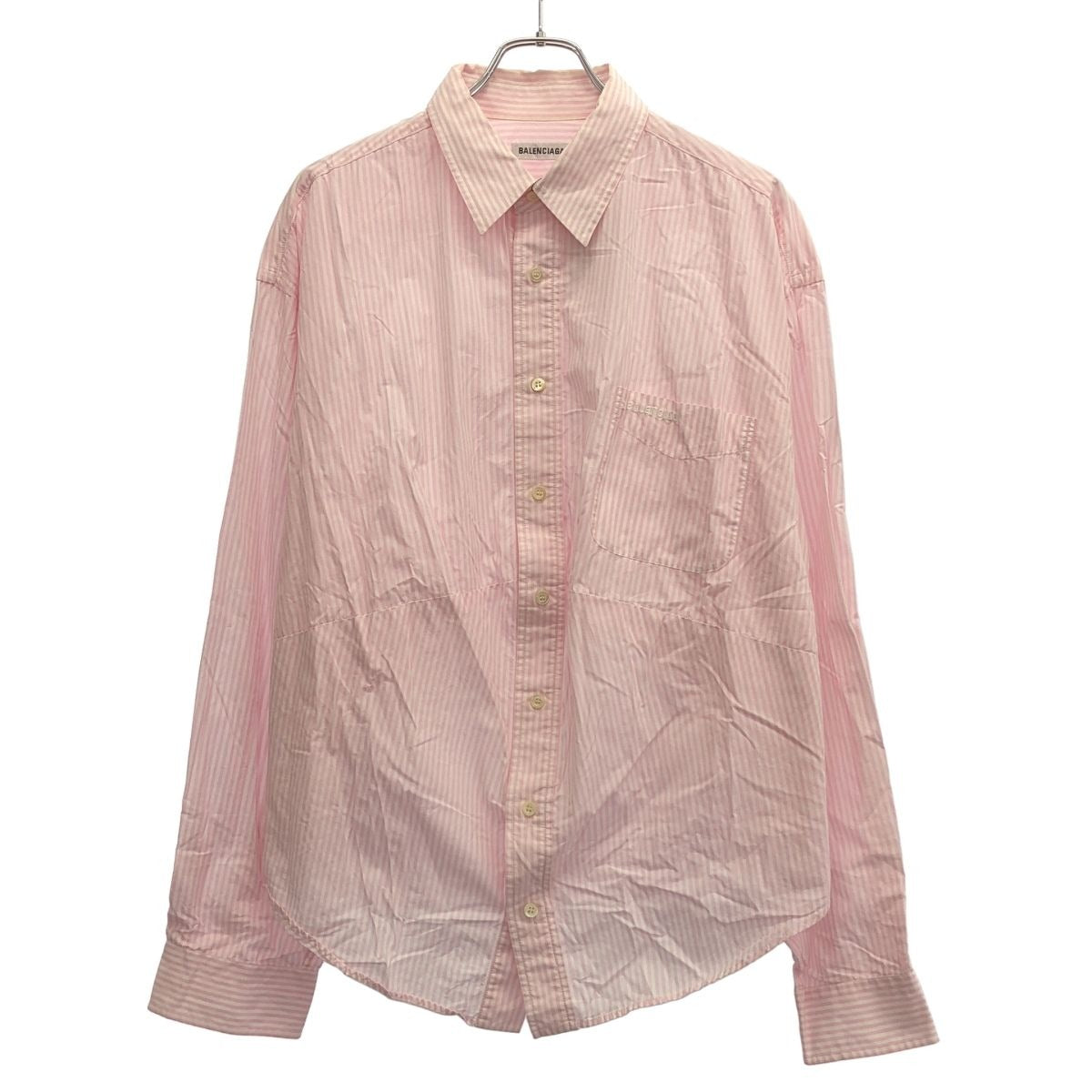 Balenciaga Oversize Striped Shirt Pink 36