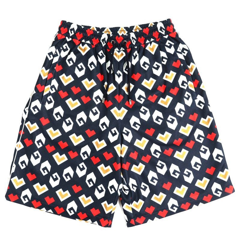 Gucci 23 AW all-over Design Shorts Navy White Red XS