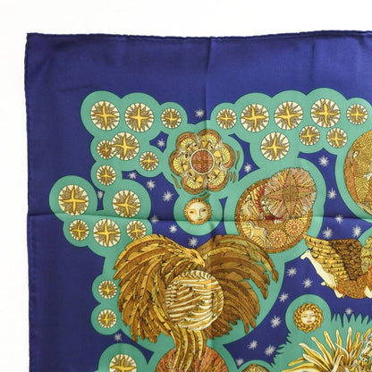 Hermes Carré 90 Silk Blue Women's Scarf