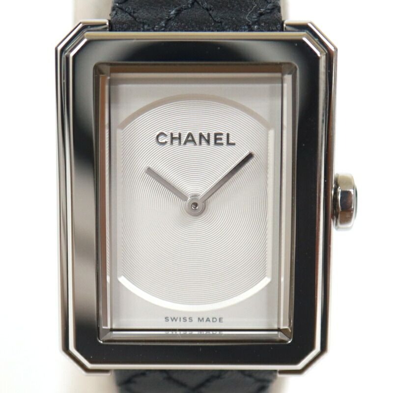 Chanel Boyfriend Small Watch Silver Black