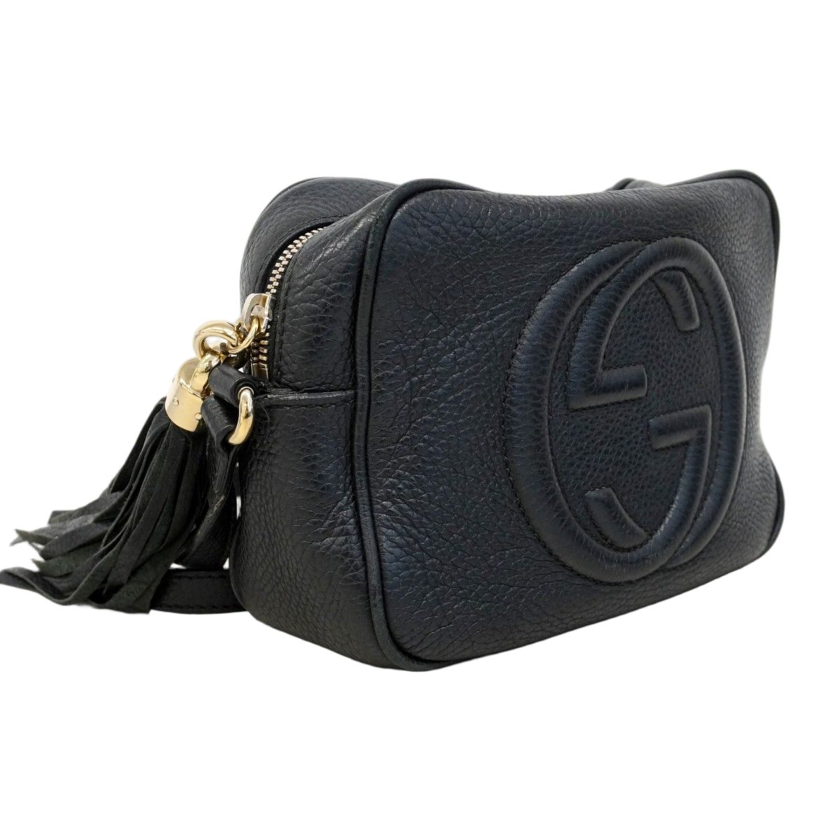 Gucci Shoulder Bag Soho Leather Black Champagne Gold — view 2
