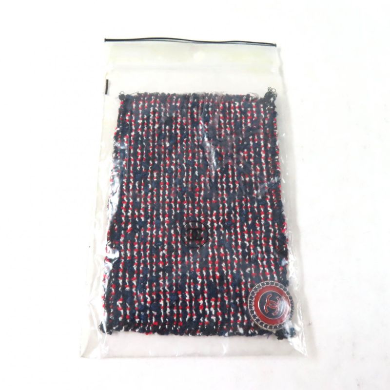 CHANEL 16P P53413 Bar Tie Cotton Tweed Coat With Coco Mark Buttons Multi 34