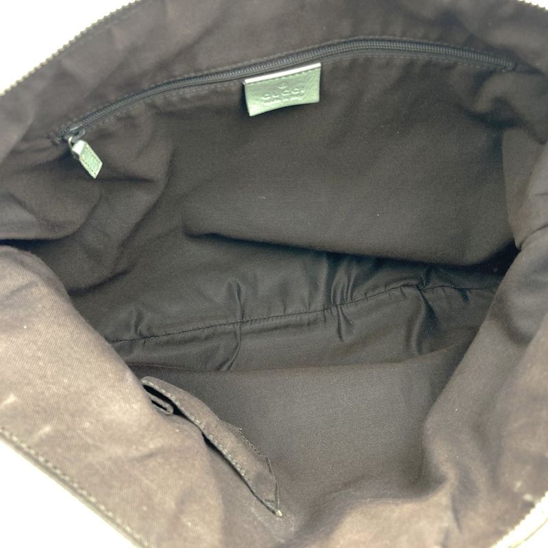 Gucci 204940 Shoulder Bag GG Canvas Leather Abby Beige Green Women