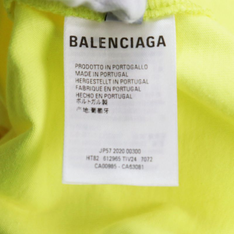 20SS Balenciaga 612965 Crew Tee Printed Crew Neck Short Sleeve T-shirt Cut And