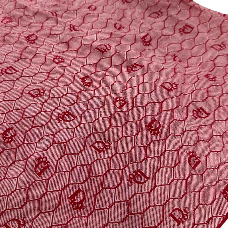 Christian Dior Old Square Line Trotter Silk Scarf Red and White
