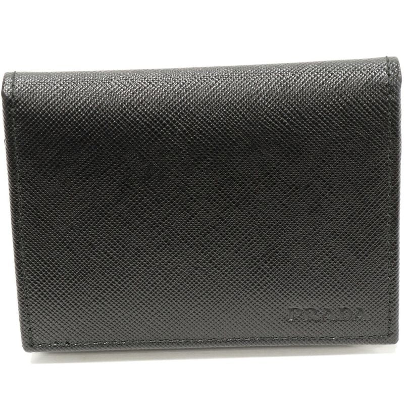 Prada Coin Case Card Case Saffiano Calf Black Nero