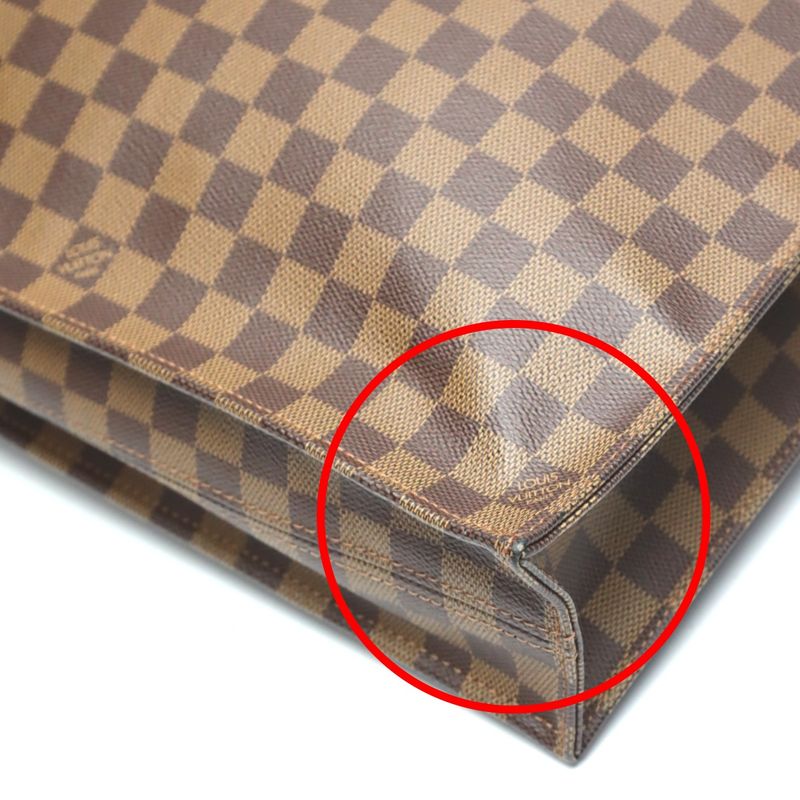 Louis Vuitton N51140 Damier Tote Bag Sac Plastic Handbag Louis Vuitton Ebène