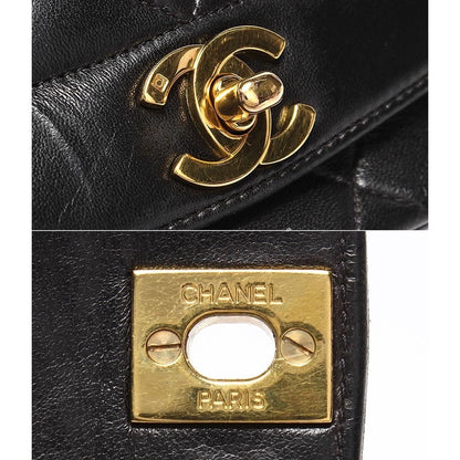 Chanel Chain Shoulder Bag Diana Flap Lambskin Gold Crossbody 25 Quilted — view 7