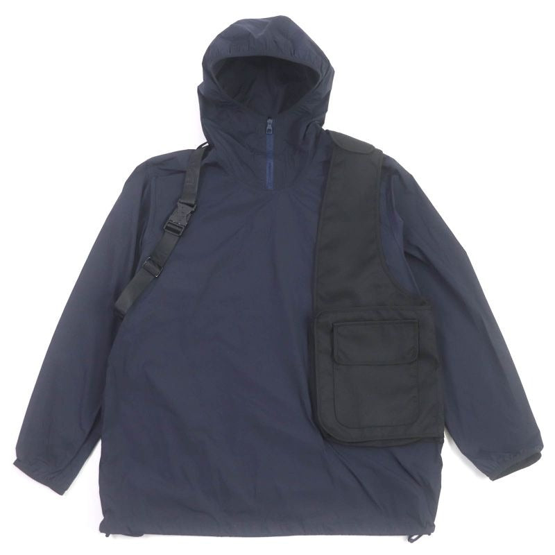 Louis Vuitton 19 AW Windbreaker With Belt Pocket Blouson Anorak Hoodie Navy 50