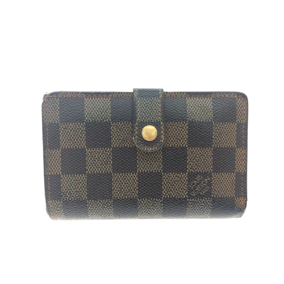 Louis Vuitton Damier Portefeuille Viennois Clasp Bifold Wallet Brown
