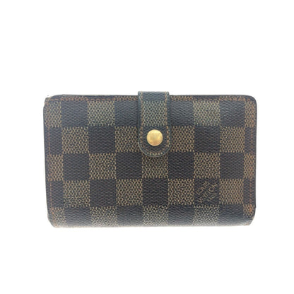 Louis Vuitton Damier Portefeuille Viennois Clasp Bifold Wallet Brown