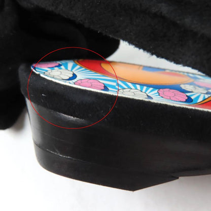 Hermes Eva Ballerina Suede Leather Ribbon Ballet Shoes Flat Pumps Black 37 With