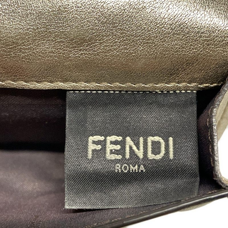 Fendi Trifold Wallet Micro Trifold Wallet 8m0395 Gold Leather