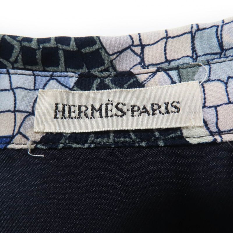 Hermes Pavement 100% Silk Margiela Period All-over Design Long-sleeved Shirt