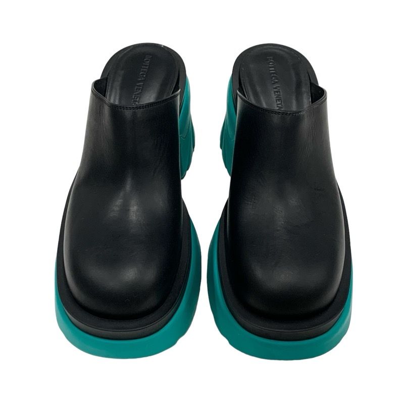 Bottega Venetaveneta Flash Sandals Clog Sabot Shoes Leather Black Green