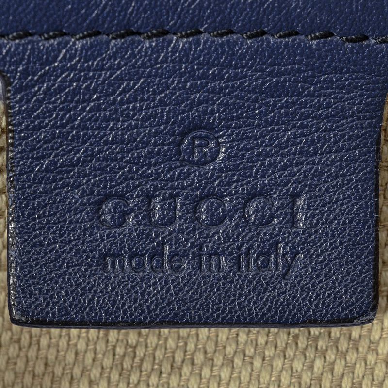 Gucci Soho Handbag Patent Leather 282309 Navy Gold Hardware Enamel Tassel