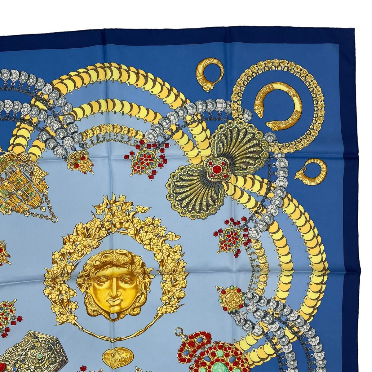 Hermes Scarf Silk Carre 90 Kosmima Space Blue — view 3