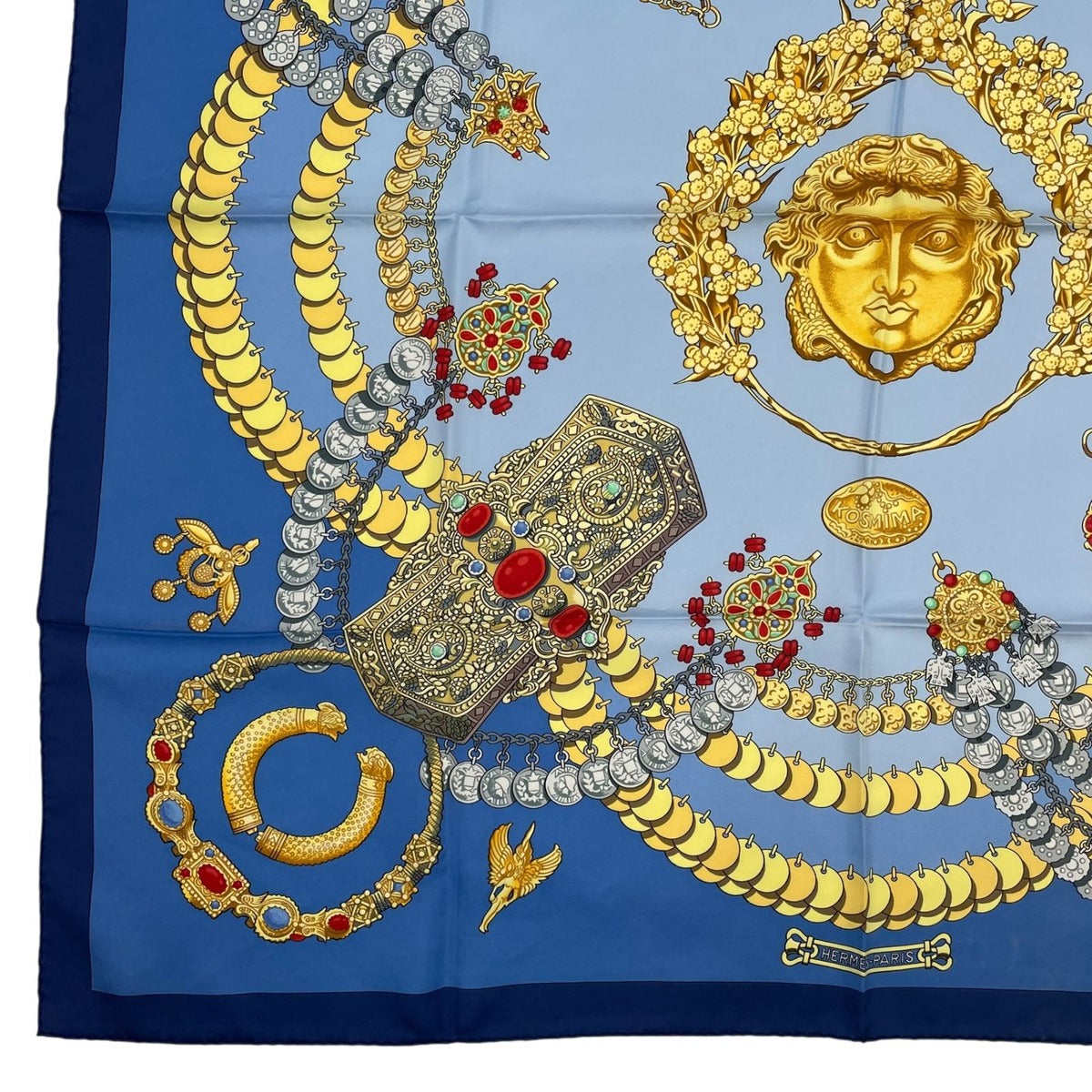 Hermes Scarf Silk Carre 90 Kosmima Space Blue — view 4