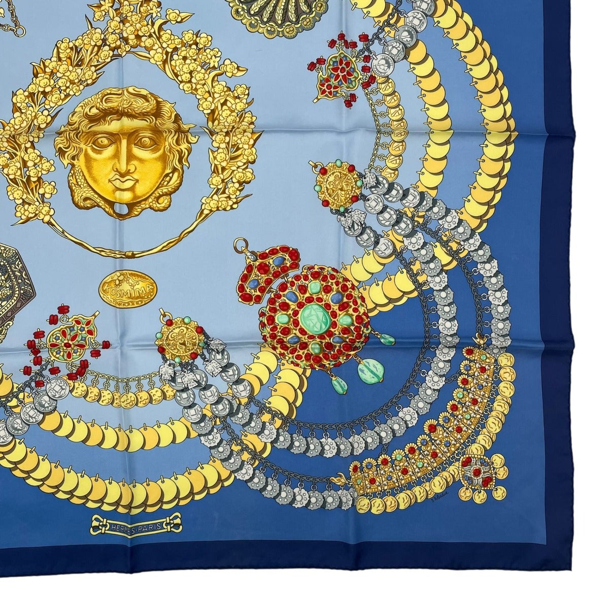Hermes Scarf Silk Carre 90 Kosmima Space Blue — view 5