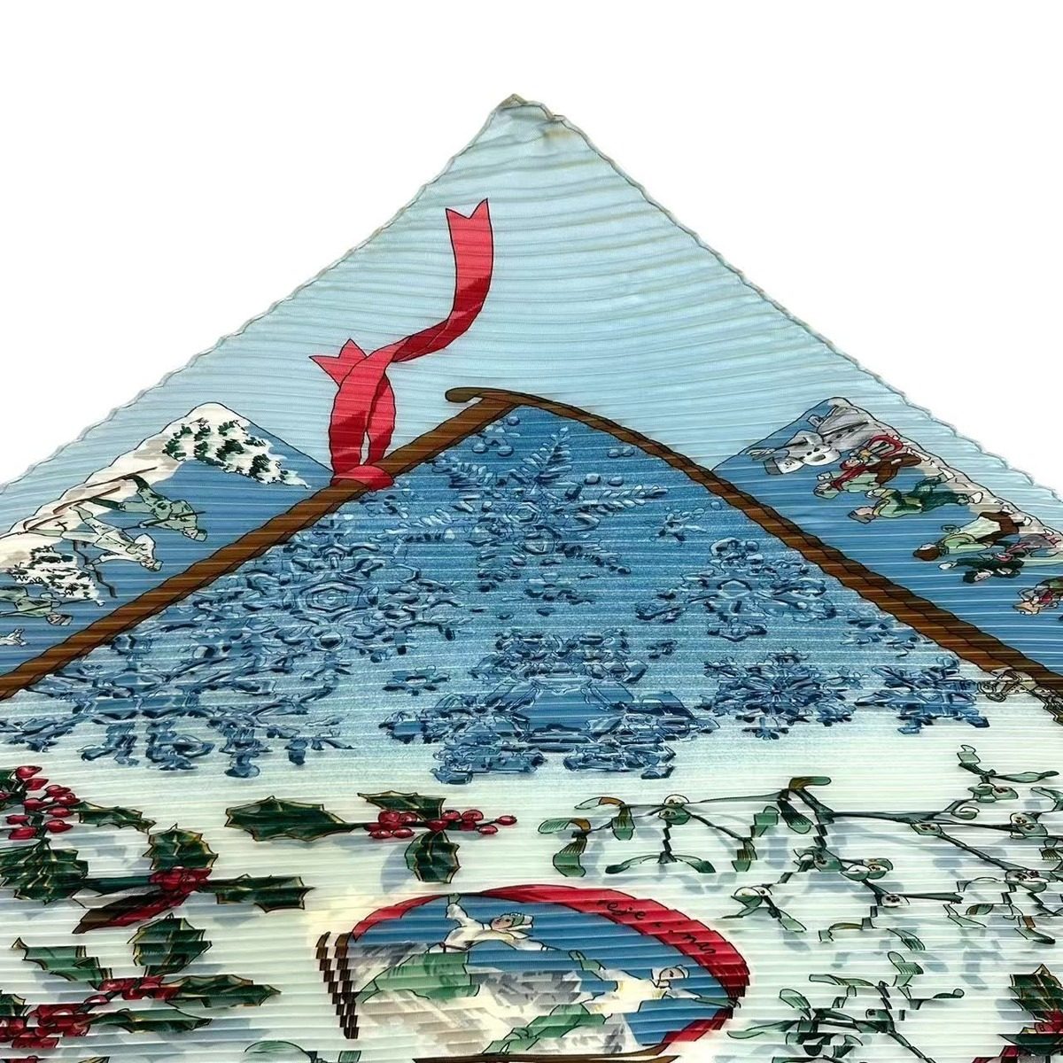 Hermes Scarf Pleated Silk Neige D'antan Last Year's Snow Blue — view 4