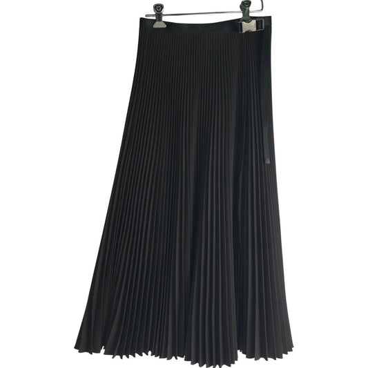 Prada Long Skirt Pleated S Dark Brown