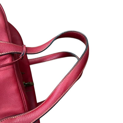 Hermes Boston Bag Leather Victoria Bow Ring Bag Rouge Red