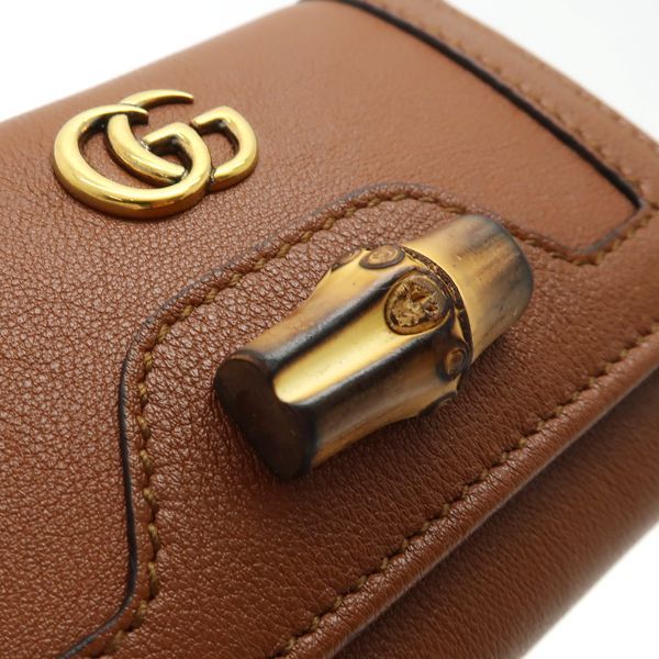 Gucci Diana Medium Wallet 658633 Bamboo Trifold Wallet Compact Brown Similar/unu