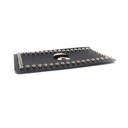 Fendi 8m0341 Carlito Karl Lagerfeld Motif Studded Leather Pouch Black Made In