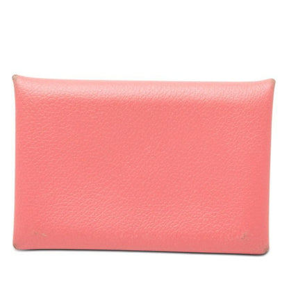 Hermes Calvi Card Case Rose Azalea Pink Evercolor