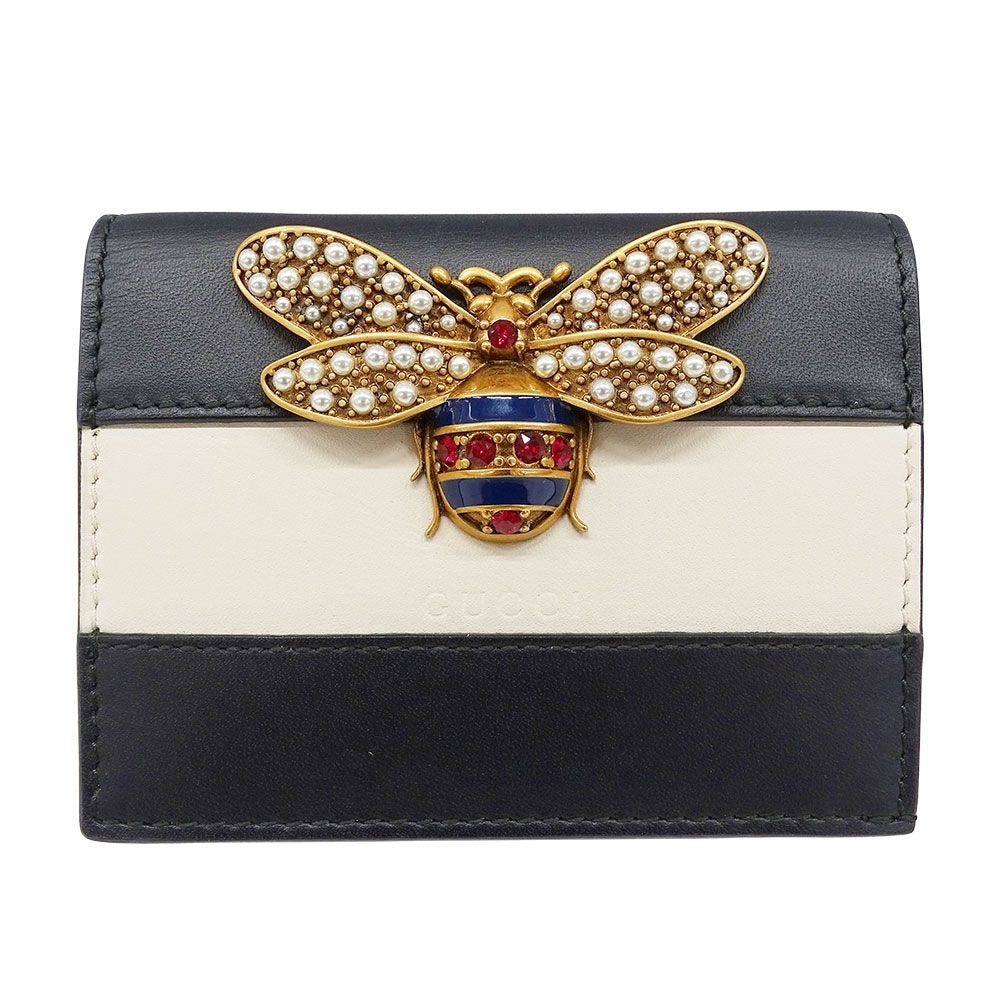 Gucci Wallet Bifold Queen Ma Galette Leather Rhinestone