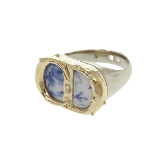 Christian Dior CD Floral Ring Metal Gold Silver Accessories 2327