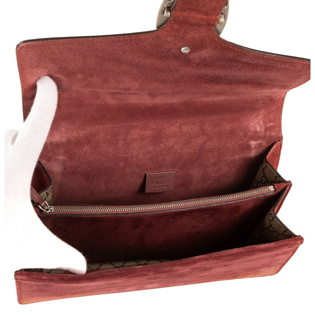 Gucci Blooms Dionysus Beige Burgundy Supreme Canvas Shoulder Bag — view 9