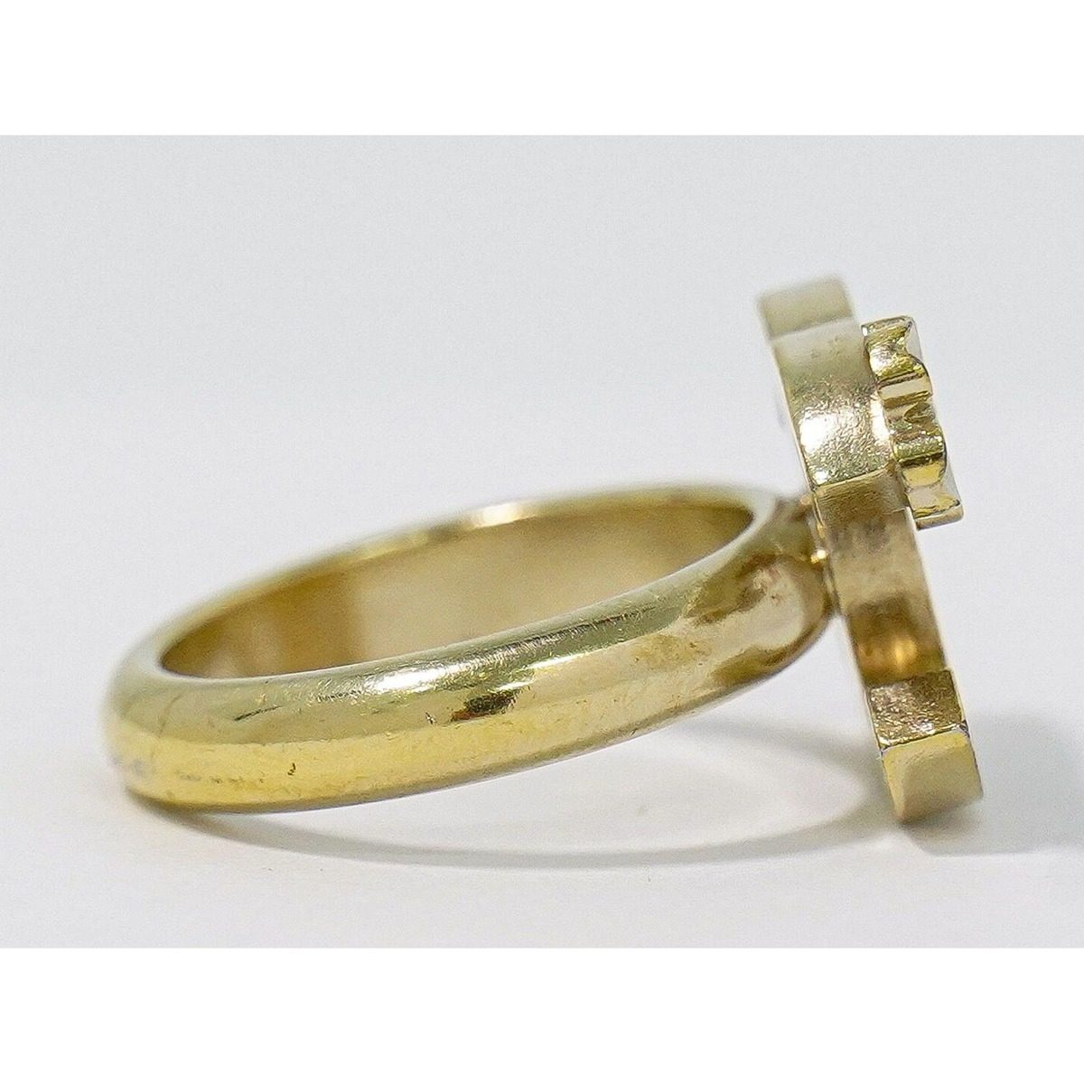 Chanel CC Logo Clover Ring Gold Plated Black — view 5