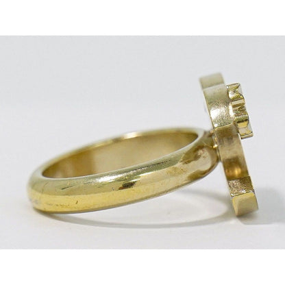 Chanel CC Logo Clover Ring Gold Plated Black — view 5