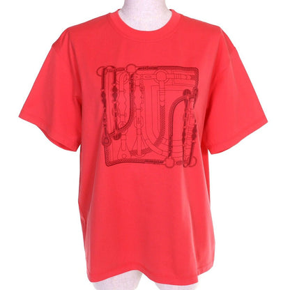 Hermes Cartouche Canoe Micro Cotton Crew Neck Short Sleeve T-Shirt Red 36