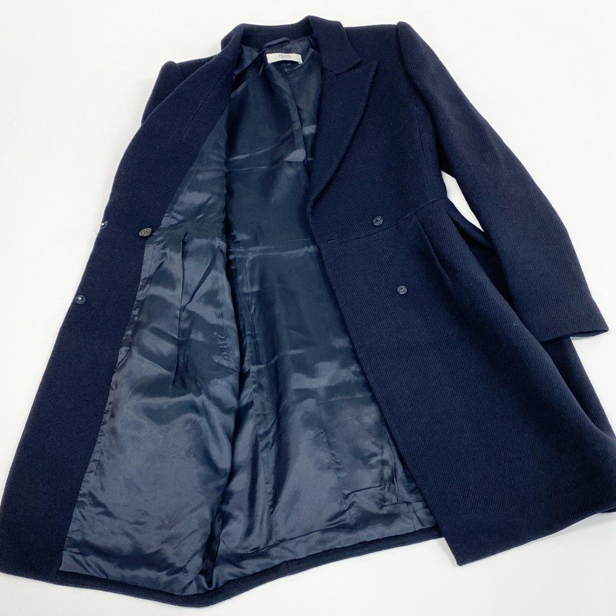 Prada Vintage Double Breasted Wool Coat 42 — view 6