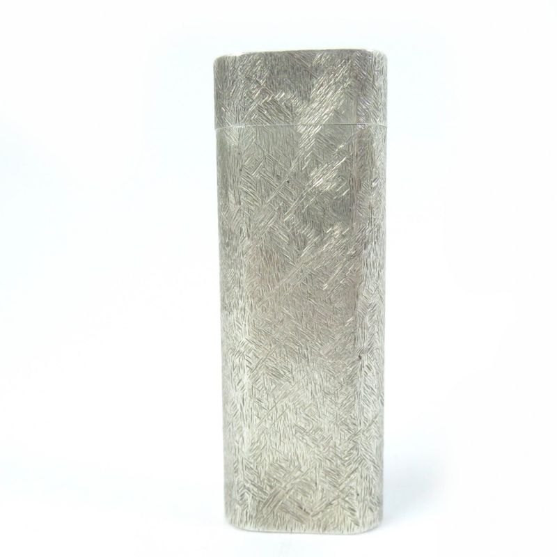 Exterior Good Cartier Oval All-over Roller Gas Lighter Silver Swiss Made Men's