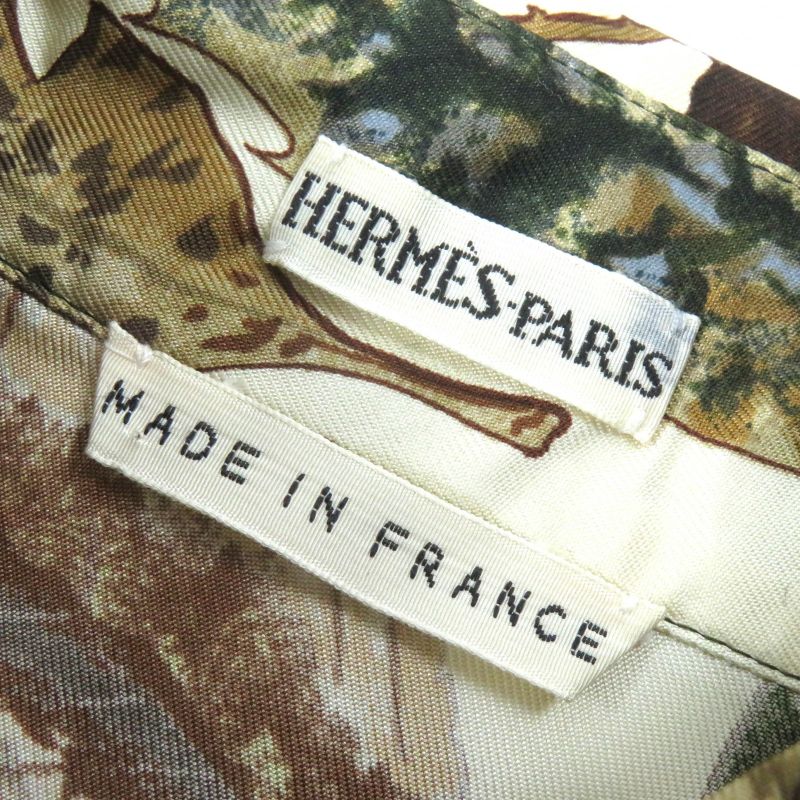Hermes Vintage Tourbillon Swirls 100% Silk Margiela Period Fallen Leaves Long