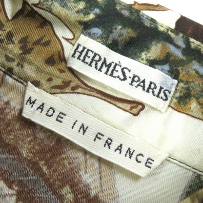 Hermes Vintage Tourbillon Swirls 100% Silk Margiela Period Fallen Leaves Long