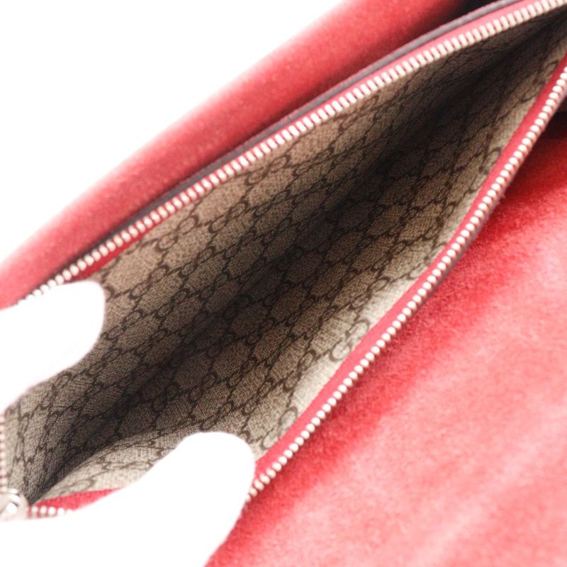 Gucci Duonisos Chain Shoulder 400249 GG Supreme Canvas And Suede Brown Women