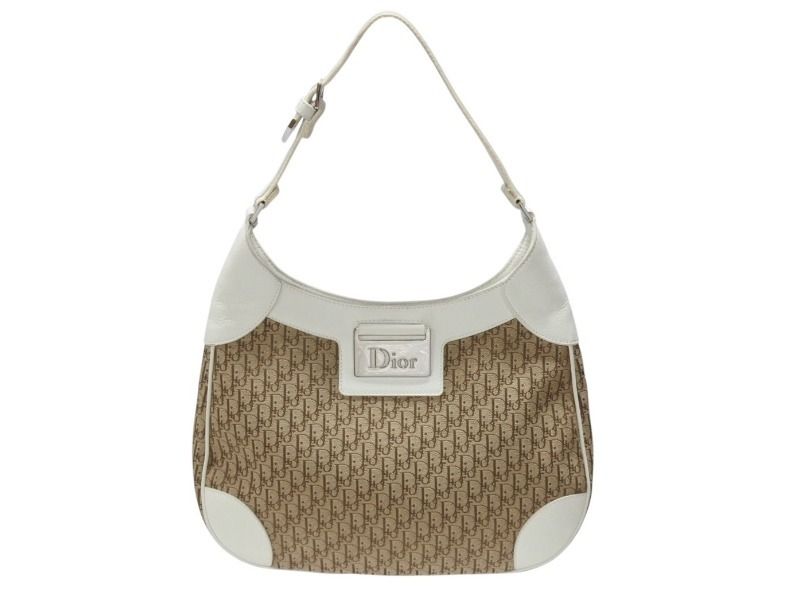 Dior Street Chic Trotter Bag Brown White Canvas